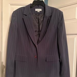 John Meyer Women's Charcoal Gray Pinstripe Blazer Suit Jacket, Size 16